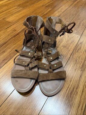 Dolce Vita Brown Suede Lace-Up Gladiator Sandals